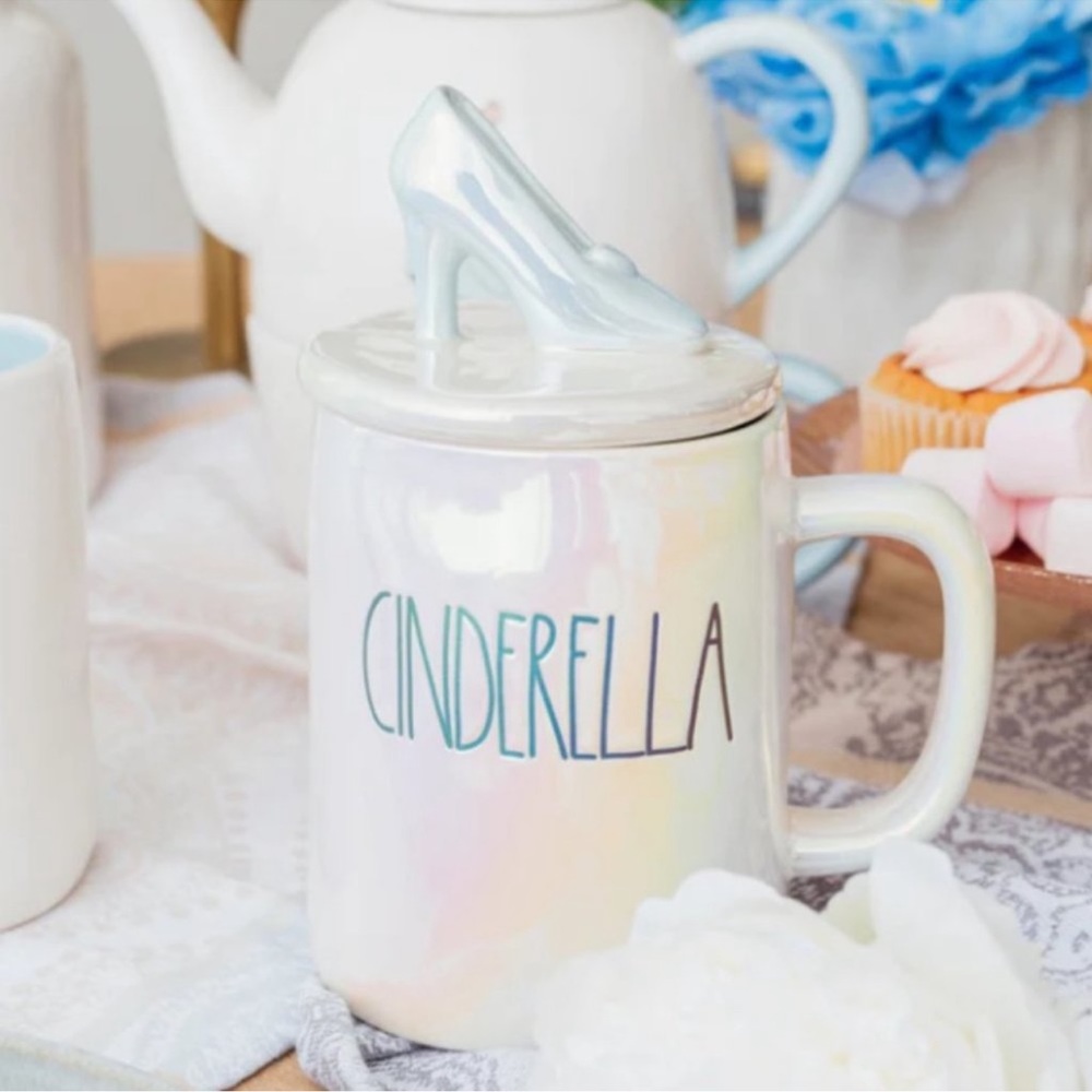 Disney Collection by Rae Dunn Luster Cinderella Mug with Glass Slipper Topper